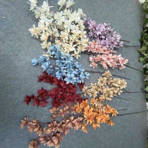 1pc happiness flower artificial silk flowers branch diy home floral arrangement ornaments wedding road guide decoration