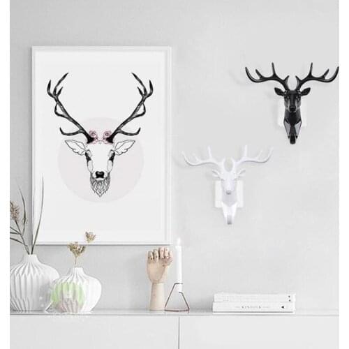 1pc Deer Elephant Rhinoceros Head Animal Resin Hook Clothing Display Racks Hook Coat Hanger Cap Room Decor Show Wall Bag