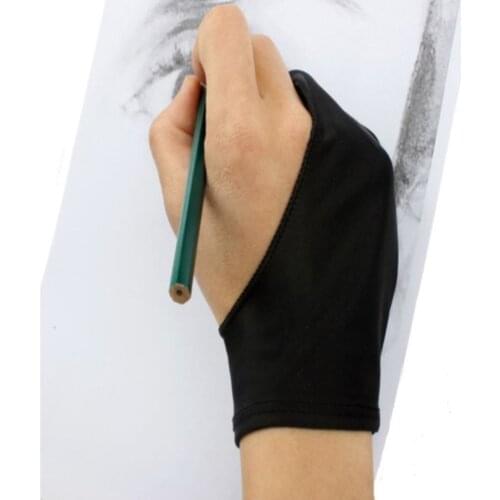 Anti-fouling 2 Pcs Artist Glove Drawing Glove Graphic Drawing Tablet 2-Fingers Glove Artist Gloves for Light Box/Graphic