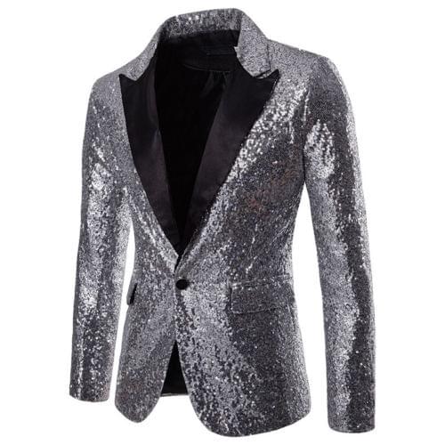 2019 NEW Mens Blazer Sequins Clubs Wedding Party Tuxedo Dinner Formal Suit Jackets