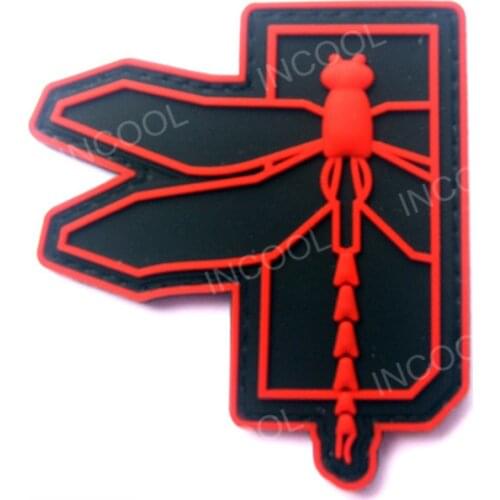 3D PVC Patch Dragonfly Patch Military Hook Back Patches Tactical Emblem Applique Rubber Badges For Clothing Backpack Bags