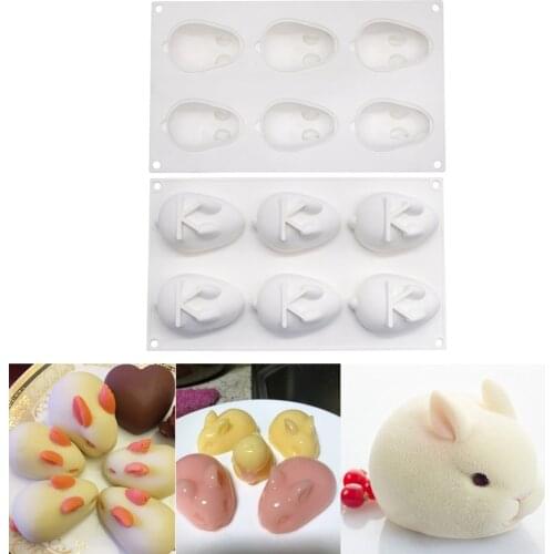 3D Cake Silicone Mold Rabbit Shape Dessert Cake Baking Fondant Mould Decor 2