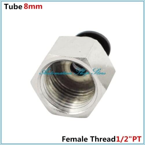 5 Pcs 1/2" PT Female Thread 8mm Push In Joint Pneumatic Connector Quick Fittings PCF8-04