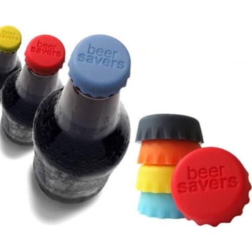 6Pcs Silicone Bottle Caps Beer Beverage Cover Coke Soda Leak Free Champagne Closures Fresh Saver Stopper Kitchen Bar Accessories