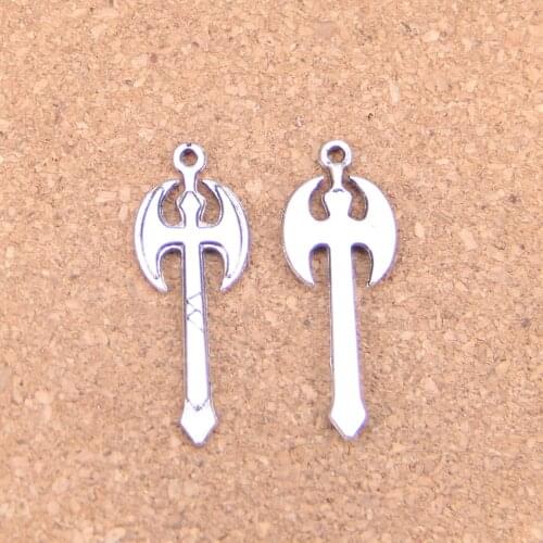 60pcs Charms battle axe 37x14mm Antique Pendants,Vintage Tibetan Silver Jewelry,DIY for bracelet necklace
