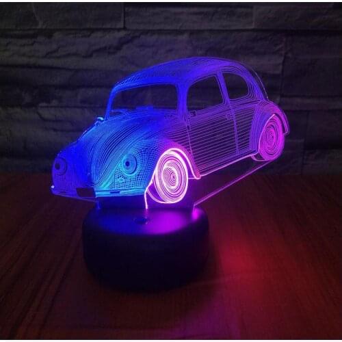 Car Led 3d Nightlight Creative Colorful Touch Charging Visual Three-dimensional Gift Lamp Christmas decorative lights