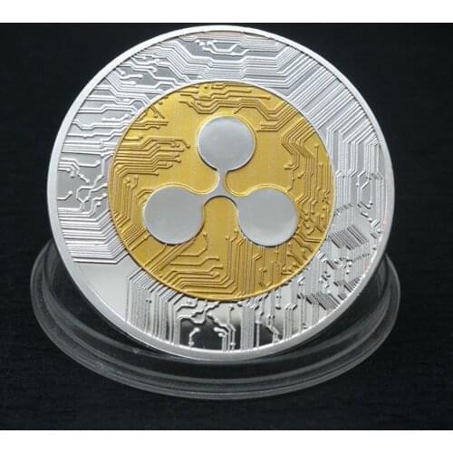 Silver Gold Ripple coin Commemorative Round Collectors Coin XRP Souvenir Coin With Case