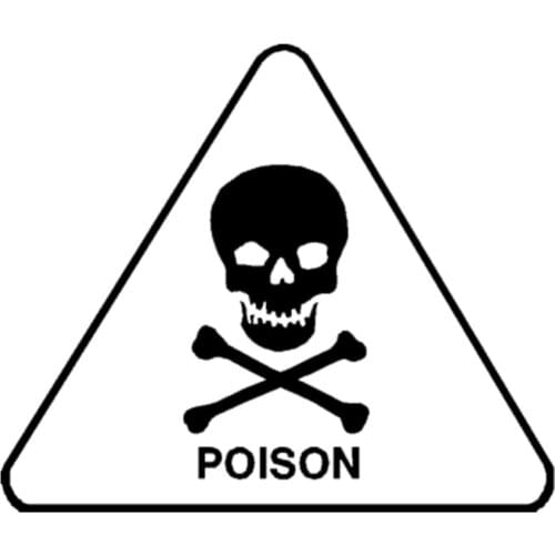 Dawasaru Poison Skull Danger Symbol Warning Car Sticker Personality Decal Truck Motorcycles Auto Accessories PVC,15cm*15cm