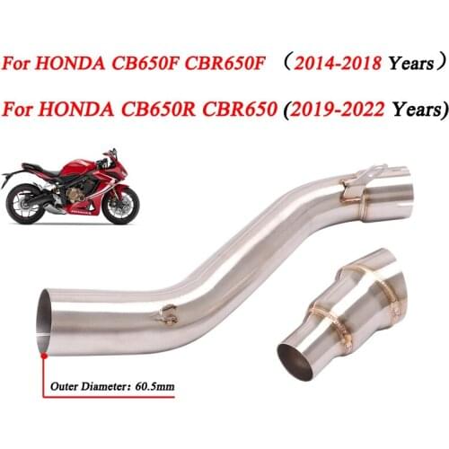 For HONDA CB650F CBR650F 2014-2018 CB650R CBR650 2019-2020 Motorcycle Exhaust Modified Mid Link Pipe Connecting 60mm Muffler
