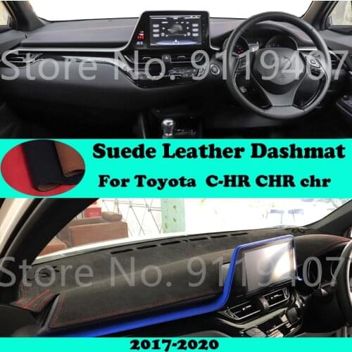 For Toyota C-HR 2017 2018 2020 CHR C HR Suede Leather Dashmat Dashboard Cover Pad Dash Mat Carpet Car-Styling Accessories