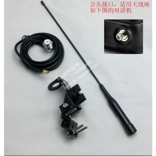 Dual band vehicle mobile radio antenna with brackets RG58 cable motocycle dual UV band whip antenna