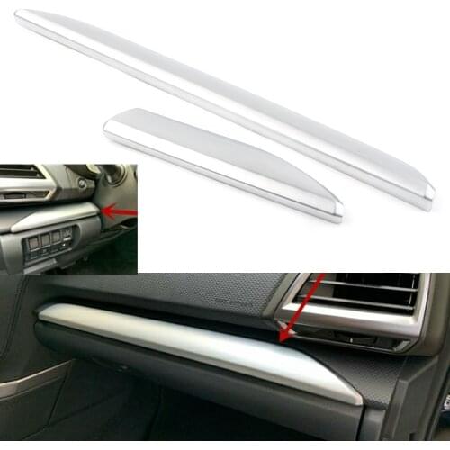 For Subaru Forester 2019-2020 Chrome ABS Console Dashboard Molding Strip Trim Decorate Car Accessories RHD Only 2Pcs