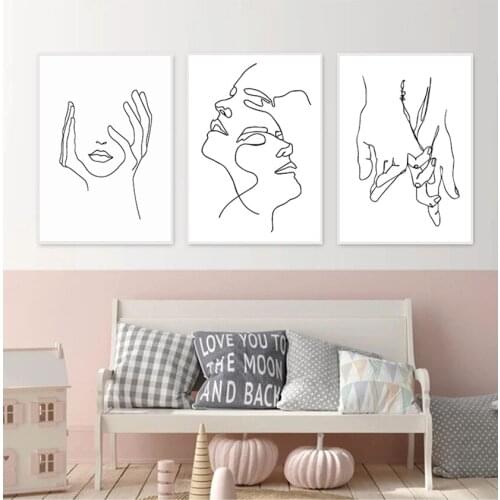 And Prints Wall Pictures For Living Room Home Decor Abstract Minimalist Sexy Line Woman Wall Art Canvas Painting Nordic Posters