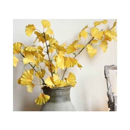 Ginkgo Biloba Artificial Flower Home Decoration Wedding Bouquet Of Flowers Wall Plant Wall Fake Flowers Supplies DIY Props ww88