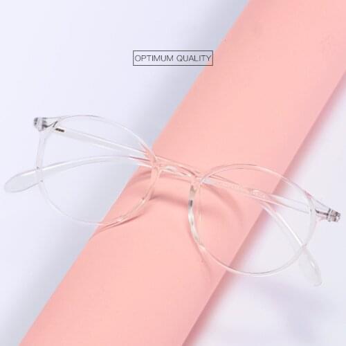KatKani Mens And Womens Ultra-Light Retro Round Frame Transparent Color Trend Literary Myopia Optical Eyeglasses Frame 9003R