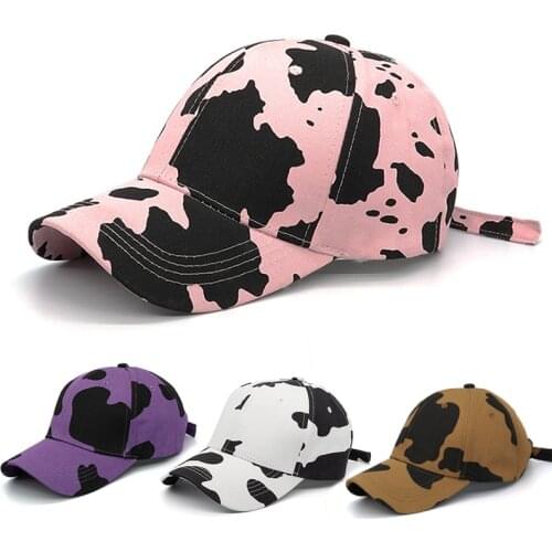 2021 Fashion Cow Print Baseball Cap Women Men Snapback Dad Hats For Men Trucker Hip hop Gorras Vintage Male Hat