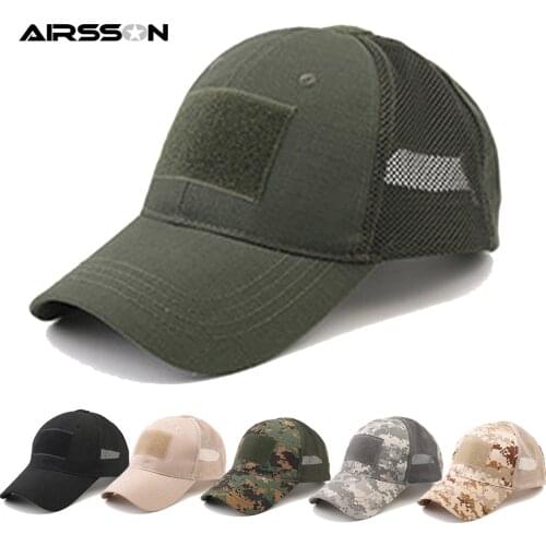 Tactical Baseball Cap Adjustable Men Women Outdoors Sport Snapback Hat Breathable Military Camouflage Mesh Caps Summer Sun Hats