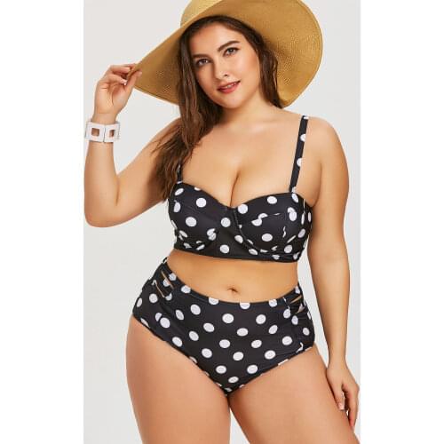 Large Size Swimsuit Two Pieces Swimwear Plus Big Breast Woman Swimsuits 2020 Beach Monokini Print Fat Swim Suit
