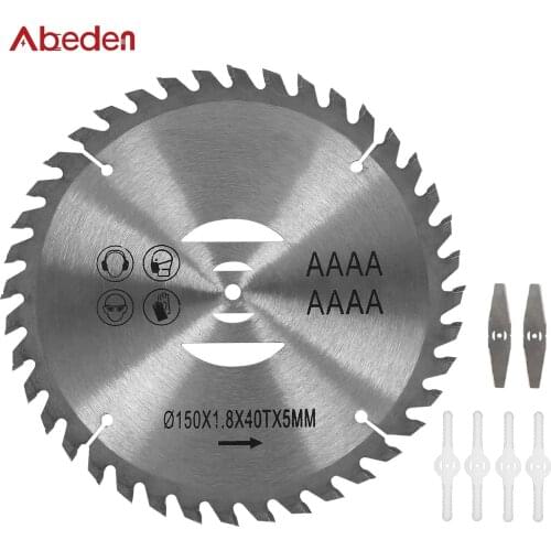 150mm 7pcs Lawn Mower Alloy Steel Blades Grass Trimmer Cutter Replacement Circular Saw For Cutting Grass Tree Tool Accessories