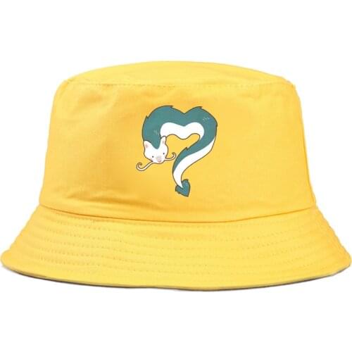 UNISEX fashion Anime Spirited Away Graphic Chihiro Headwear Panama Bucket Cap Print Cotton Visor Harajuku Sunbonnet Fisherman