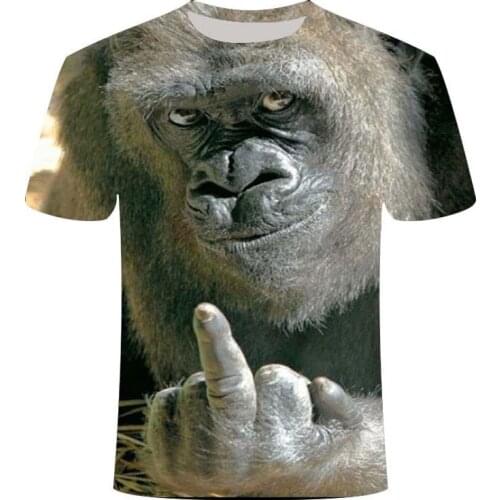 T-shirts 3D Men 2020 Summer Printed Animal Monkey T-shirt Short Sleeve Funny Design Casual Tops Tees Male T-shirt Size XXS-6XL