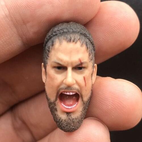 1/12 Scale Male normal/angry Ancient Soldiers Military Head Sculpt Vikings Spartan 300 Warriors Sculpture for 6 inches Figure