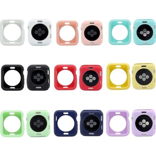 Candy Colors Soft TPU Cover For Apple Watch Silicone Case 42mm 38mm Protective Shell For iWatch Series 1 2 3 Case
