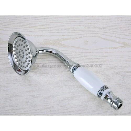 Polished Chrome Brass Ceramics Telephone Water Saving Shower Head Bathroom Bath Sprayer Hand Showerhead Khh018