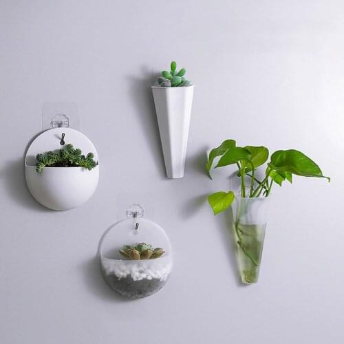 New Nordic Wall-Mounted Flowerpot Hydroponics Flower Pot Wall Hanging Fish Tank Hanging Vase Container Planter Home Garden Decor