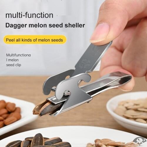 Stainless Steel Seed Sheller Nuts Opener Melon Seed Plier Clamp Pistachio Opener Sunflower Seeds Peeler Walnut Kitchen Tool