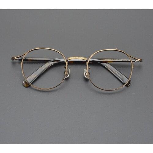 Pure Titanium glasses frame men Vintage round Designer optical eyeglasses Myopia reading women prescription clear eyewear
