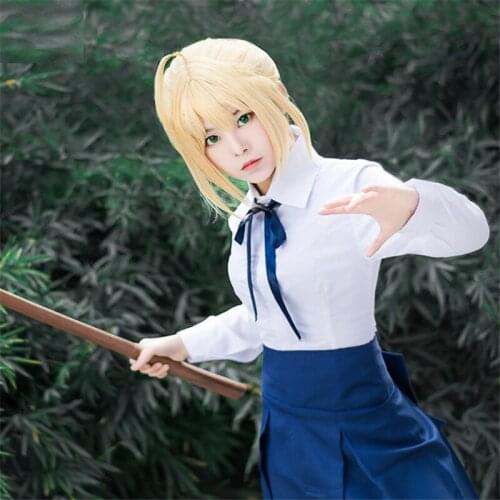 40cm Anime Game Fate/Grand Order Apocrypha Cosplay FGO Saber Lily Wig Role Playing Wigs Halloween Cosplay Golden Hair