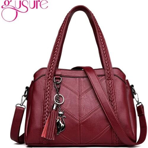 Gusure Women Casual Tote Bags 2021 Female Handbag Large Big Shoulder Bag for Women Tote Ladies Vintage Leather Crossbody Bag