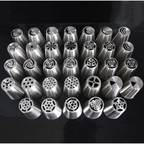 33 styles Stainless steel piping icing nozzle set cake decorating tip sets metal cream tips Cream Pastry nozzles Baking Tools