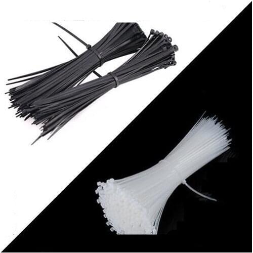 5*300mm Self-Locking Nylon Cable Ties 100Pcs/Pack Cable Zip Tie Loop Ties For Wires Tidy Black White