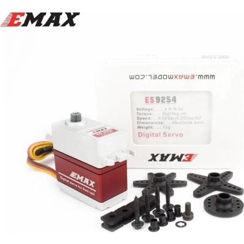 1/4pcs EMAX ES9255E ES9254E ES9054E Metal Case Brushless Digital Metal Gear Servo High Voltage Servo For RC Model