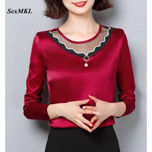 Plus Size Chiffon Tops and Blouses Womens 2020 Fashion Sexy Long Sleeve Blouse Women Clothes Korean Slim Elegant Office Blouse