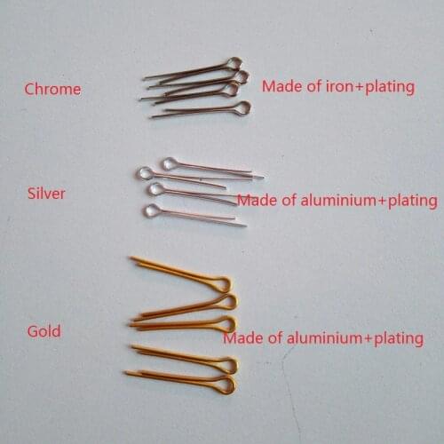 500pcs/lot silver/gold/chrome aluminium/iron cotter pin metric kit set box split pin shaft bolt pin lighting accessories