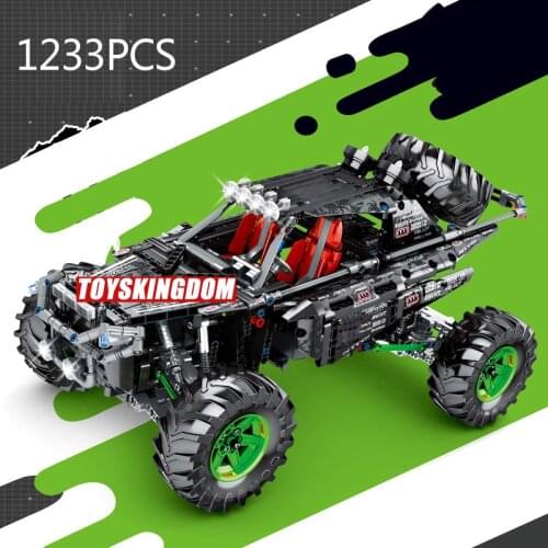 Technical building block Monsters Truck rc car model with light 2.4Ghz radio remote control vehicle steam bricks toys for gifts
