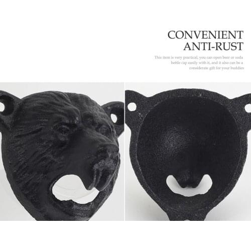 Bottle Opener Wine Beer Soda Cap Opener Top Quality Wall Mounted Bottle Opener Kitchen Bar Tools Gadgets Cast Iron Bear Shape