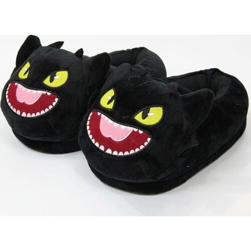 Winter plush animal warm shoes cotton slippers anime cartoon role playing shoes female/male couple home slippers adult style