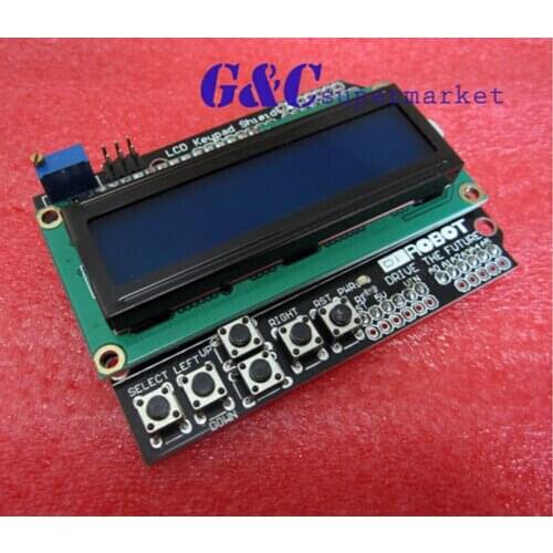 1PCS 1602 LCD Board Keypad Shield Blue Backlight