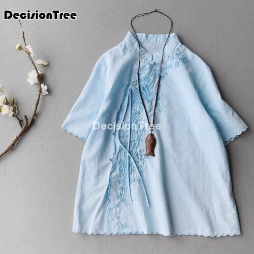 2021 ladies chinese tops blouses chinese traditional hanfu blouse oriental style shirt womens qipao top ethnic hanfu blouse