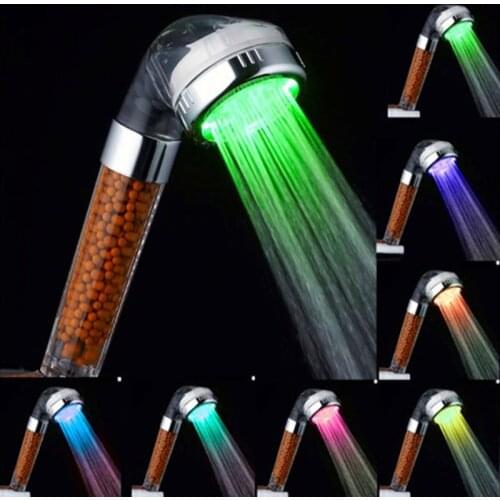 7colors Shower head bath morden LED RGB Light bathroom Showerhead Handheld High Pressure SPA Water Saving bathroom accessories