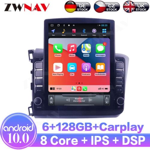 Android10.0 6+128GB For Honda Civic 2011 - 2015 IPS Touch Screen Receiver Car Multimedia Radio Player GPS Navigation DSP Carplay