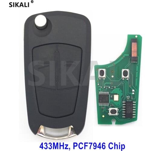 SIKALI Car Remote Vehicle Key 433MHz for Opel/Vauxhall Signium 2005 - 2007, Vectra C 2006 - 2008