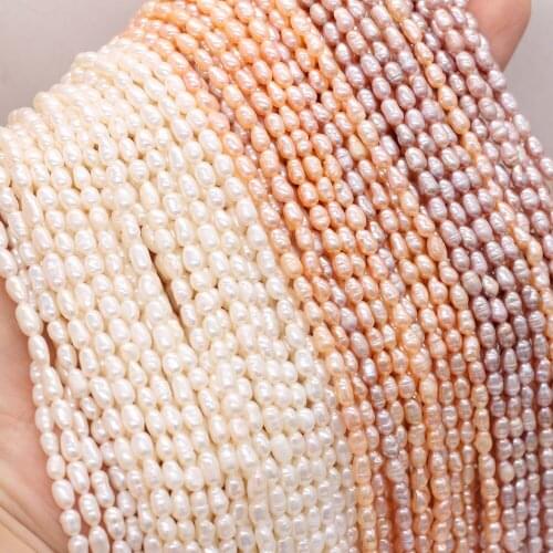 Fine 100% Natural Freshwater Pearl Beads Flat Shape Loose Beads Jewelry Making Bracelet Necklace Earrings Women Gifts Size 3-4mm