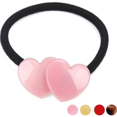 Ponytail Holders - Candy Color Elastic Hair Ties Rope for Women Lady Heart Hair Accessory - Korean Style Hair Ornament Tiara
