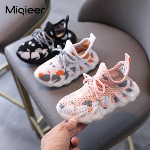 Kids Shoes Boys Sport Mesh Sneakers 2021 Spring Autumn Child Running Shoes Baby Girls Soft Non-slip Breathable Knit Casual Shoes