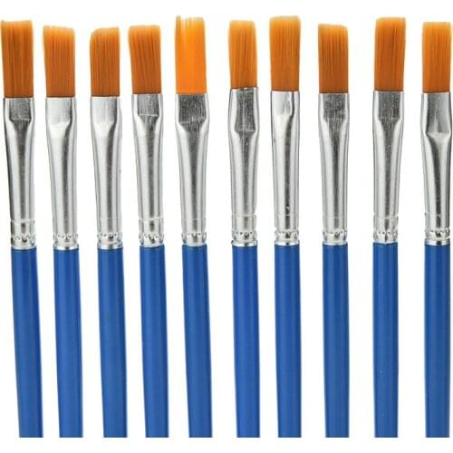 10 Pcs/Set Paint Brush Set New Nylon Blue Brush Kid Watercolor Drawing Painting